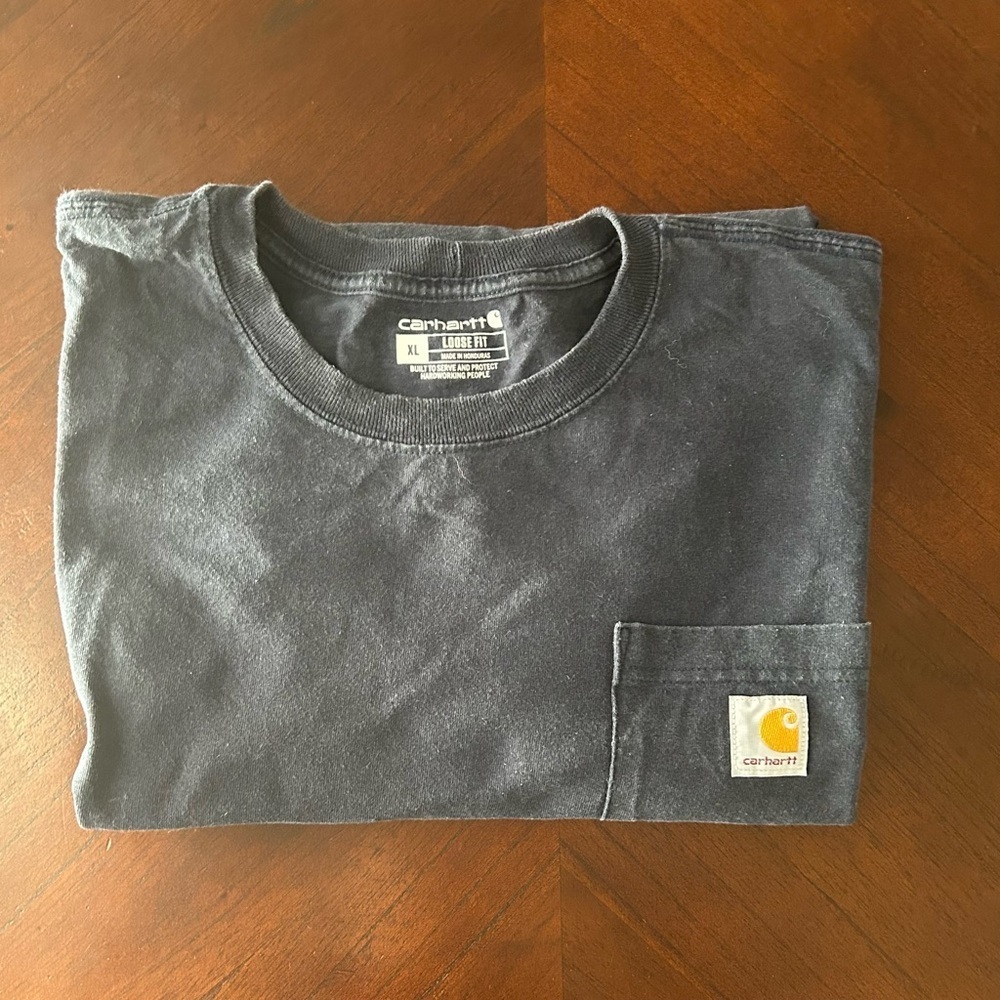 Carhartt Navy Blue Pocket T-Shirt size Xl